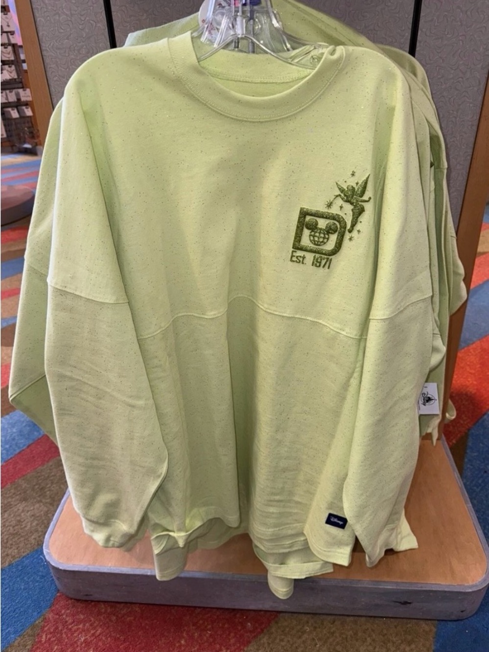 DISNEY PARKS 2025 Tinker Bell Spirit Jersey in Glitter Green - XL